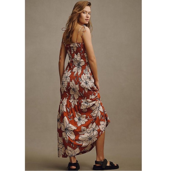 DHRUV KAPOOR SMOCKED FLOUNCE-HEM DRESS - Picture 2 of 11